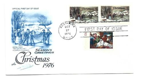 1701-03 Christmas 1976 on one ArtCraft (blue) FDC - Picture 1 of 1
