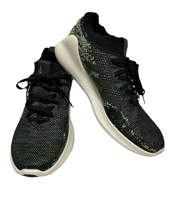 Adidas Pure Bounce+ F36686 Running Shoe Black Green Knit Upper Men s Size 12