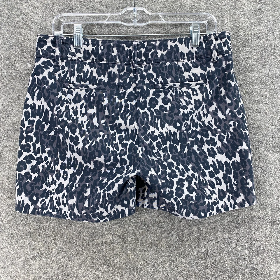 Pantalones Cortos Isaac Mizrahi Mujer 6 Gris Estampado Animal Tiro Medio Chino Algodón Bolsillo Foto 2 de 4