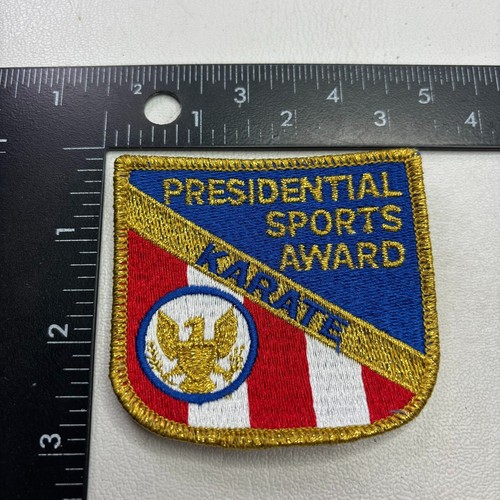 Vintage c 1990s Martial Arts Patch KARATE Presidential Sports Award 49au