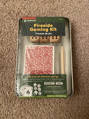 Coghlans Fireside Gaming Kit w/Cards/Dice/Notepad/Pencil Fun Family Games 6y+ 