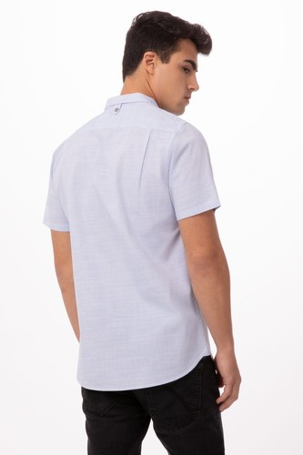 Chef Works Havana Shirt Mens M NWT Blue Short Sleeve Pocket SHC01 - Picture 9 of 11
