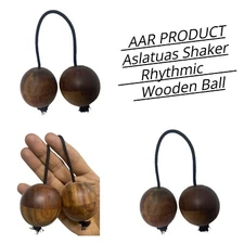 Aslatuas Shaker Rhythmic Wooden Ball Kashaka Shaker Instrument for Kids Adults