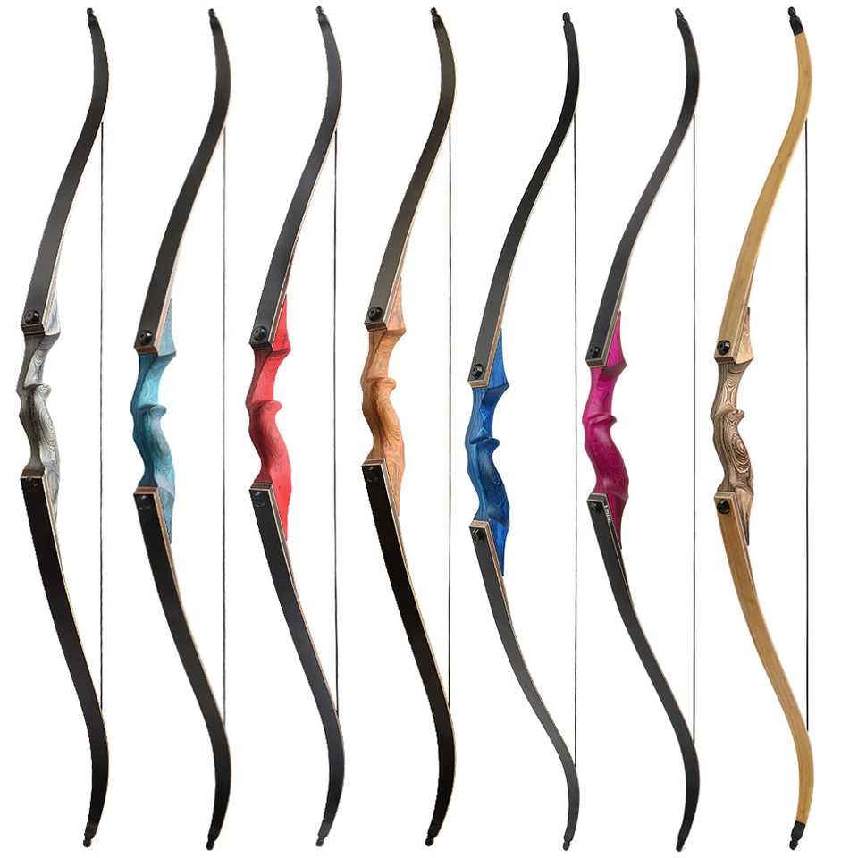 60" Archery Recurve Bow 20-60lbs Takedown Hunting Bow Target Black Hunter RH LH - Image 3 of 4