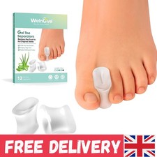 Silicone Bunion Correctors with Aloe Vera - 12 Toe Spacers for Pain Relief