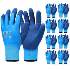 Joottuan 6 Pairs Waterproof Winter Work Gloves Thermal Insulated for Cold Weathe