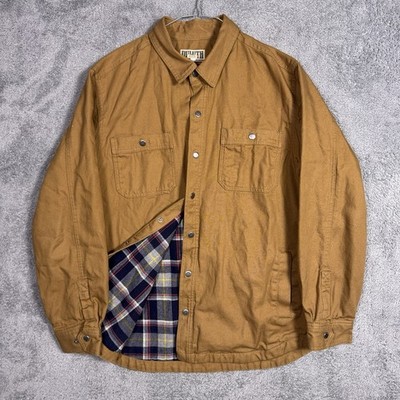 Duluth Trading Jacket Men XL Fire Hose Flannel Limber Jac Shacket Utility Canvas