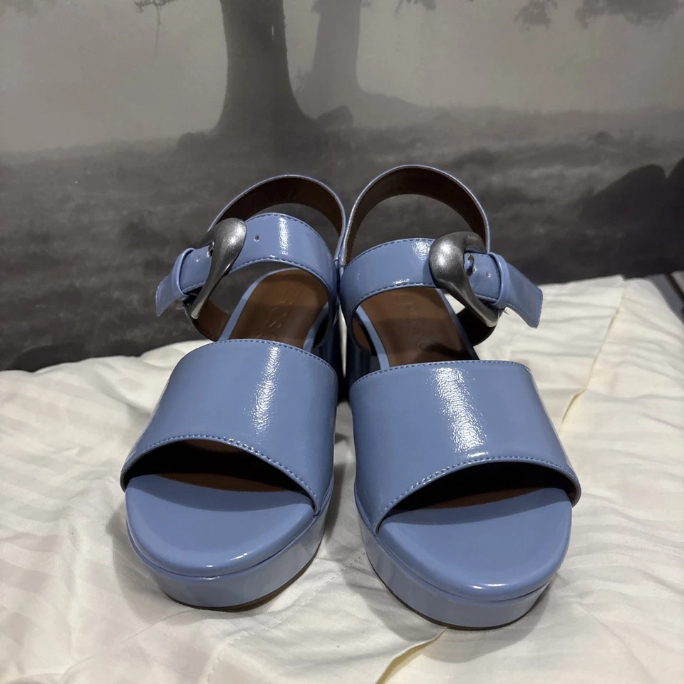 Sandalia plataforma Aerosoles Chamber para mujer EE. UU. 7 M cuarto correa azul H Foto 2 de 4