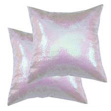 18x18 Sequin Pillow Covers Decorative Throw 18" x 18" Pack of 2 Iridescent
