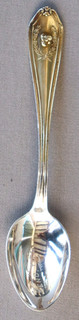 ANTIQUE STERLING SILVER SOUVENIR SPOON KENO Y T WITH GOLD NUGGET