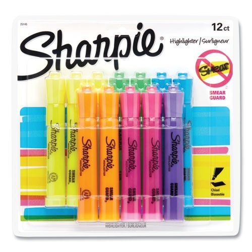 Sharpie Tank Style Highlighters, Chisel Tip, Assorted Colors