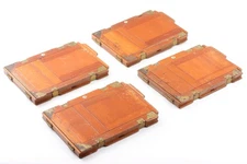 [N MINT] 6 1/4 x 8 3/8 Wood Glass Plate Back Holder 4set Cut Film Adapter JAPAN