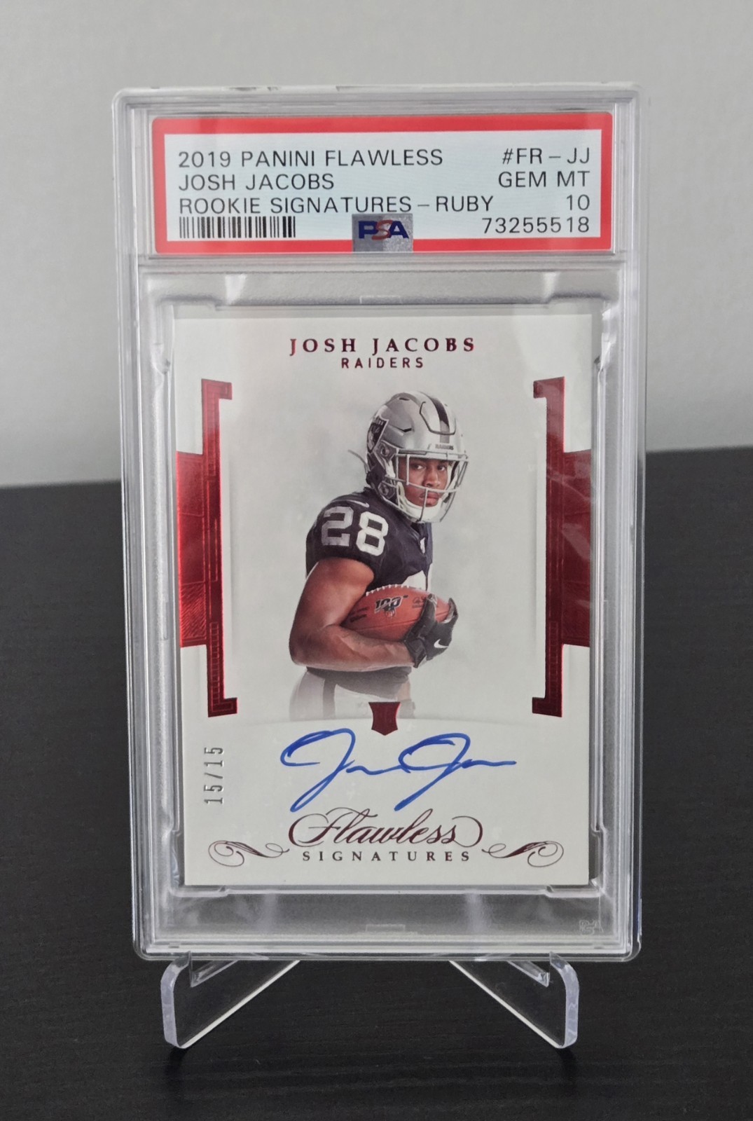 Josh Jacobs Panini Flawless Rookie Signatures #FRJJ Ruby