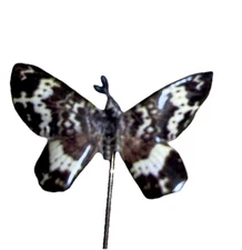 Tortoise Shell Enameled Butterfly Stick Pin Gold Tone Believable Looking Unique