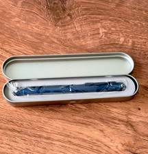 HongDian Light of Hope Fountain Pen F Nib Dark Blue w/ Tin Box Converter NIB