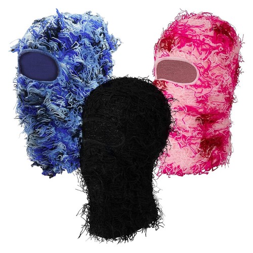 3 Pack Distressed Balaclava Ski Mask, Knitted Full Face Mask Windproof Shiest...