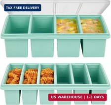 Silicone Freezer Trays with Lids, 1 Cup 1/2 Cup Combo, Soup Container Style Ic