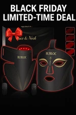 Red Light Therapy Mask Set, Five-Level Brightness Adjustment for Face and Neck,
