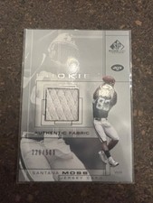 2001 SP GAME USED EDITION #102 SANTANA MOSS /500 ROOKIE CARD RC JETS CANES. rookie card picture