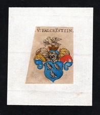 17. Jh. von Falckenstein Wappen Adel coat of arms heraldry Heraldik Kupferstich