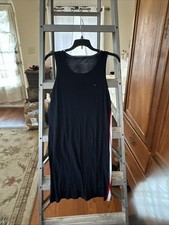 Tommy Hilfiger Dress Size M Navy Sleeveless Smocked Midi Capsule Academia