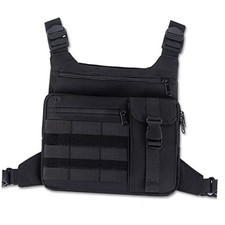 Tactical Chest Pack Running Bag: Outdoor Sports Lightweight Tactical Black