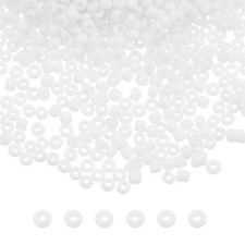 Glass Beads 2mm Hole Loose Beads for Bracelet Earring Making White