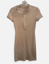 Front Zipper Ribbed Bodycon Mini Dress