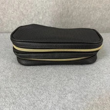 Modella Makeup Cosmetics Bag Black Blue Zipper Travel 2 Compartment Organizer