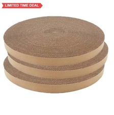 Round Cat Scratcher Pad Refill 3 Pack 10 Inch Recycled Cardboard Reversible