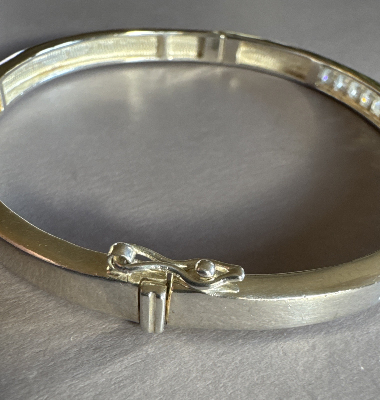 Sterling Silver 925 Hinged Bangle Simple Design S… - image 6