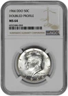 1966 DDO 50C 40% Silver Kennedy NGC Graded MS 64 Doubled Profile Business Strike