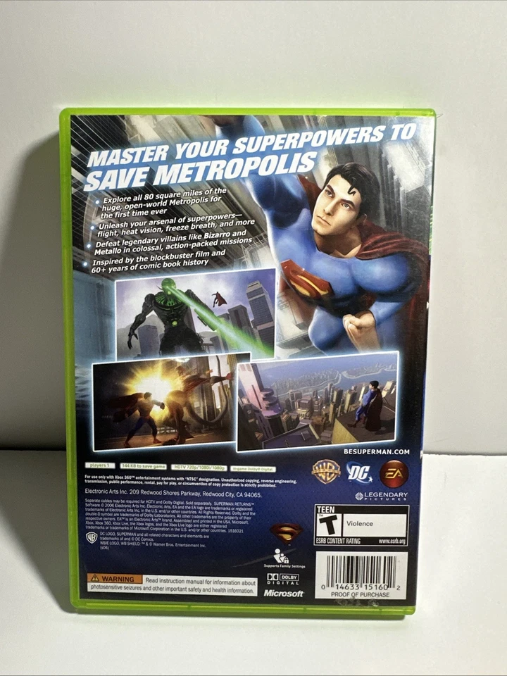 Superman Returns Xbox 360 2006 Complete With Manual Tested & Working CIB - Image 2 of 3