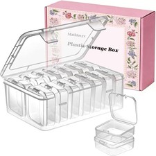 Small Bead Organizers, 14 Pieces Plastic Storage Cases Mini Clear Bead Storage