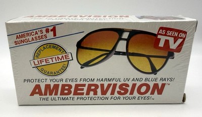 SEALED Vintage AmberVision Aviator Sunglasses 