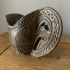 Vtg Wooden Carved Shepherds Cup Scandinavian Wedding Cup Folk-Art Kuksa Treen