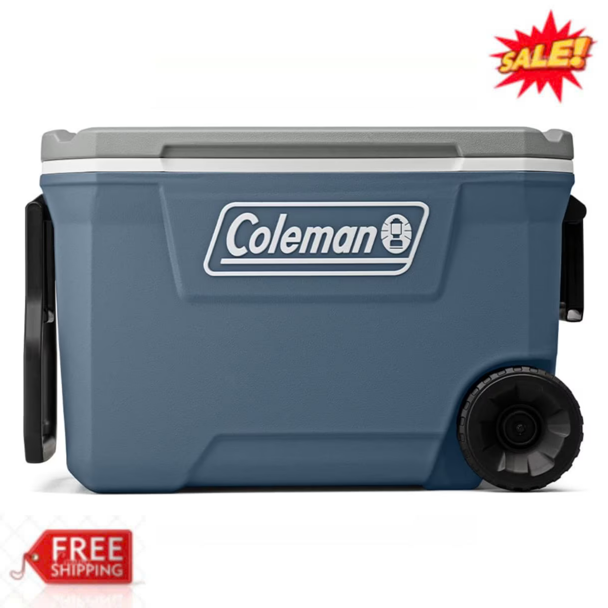 Coleman 316 Series 62QT Hard Chest Wheeled Cooler Lakeside Blue