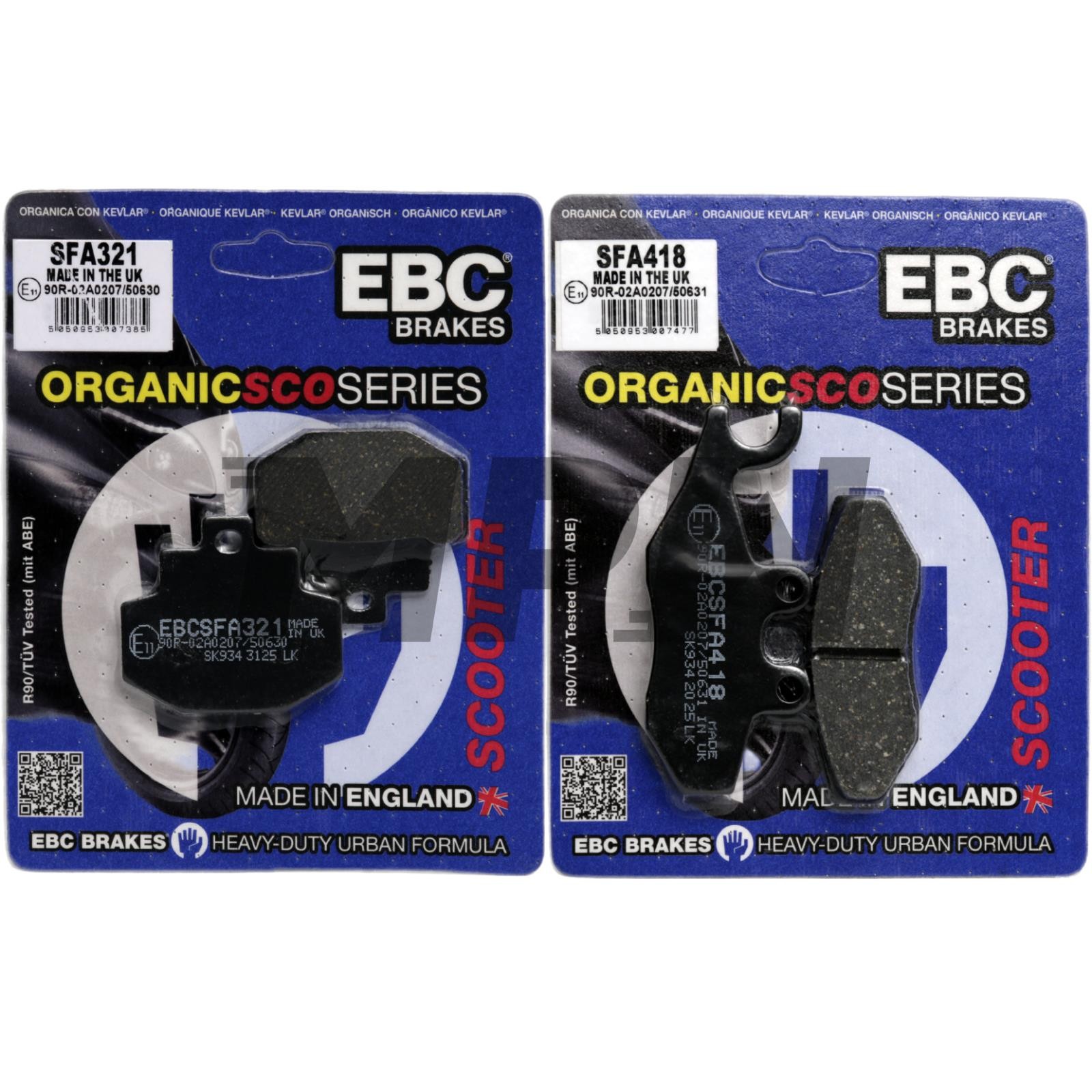 VESPA GTS 300 HPE IE 2020-2021 EBC Organic Scooter Brake Pads Front & Rear