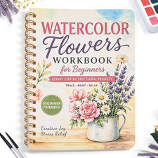 Watercolor Workbook for Adults Beginners, 12 Guided Painting Projects Beginn