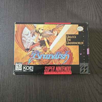 Brandish Super Nintendo SNES CIB 100% Box Game Manual Poster