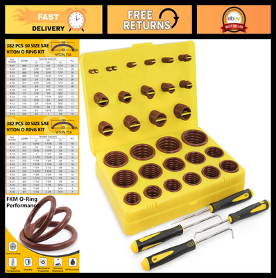 #ad 382 PCS Viton O Ring Assortment Kit 30 Sizes for High Temp Pressure Sealing amp; $124.99