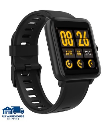Smartwatch with Sleep Monitor GPS Workout Tracker Water Resistant Black