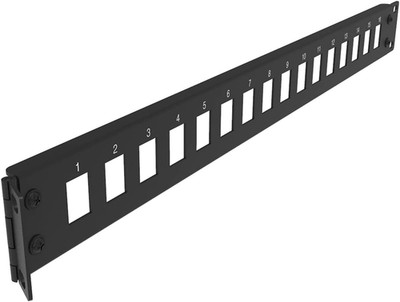 16-Port 1U Hinged Rack Blank Patch Panel for Keystone Jack Cat.6 or Cat.5E, 19''