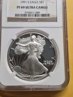 1991-S Proof $1 American Silver Eagle NGC PF69UC Brown Label