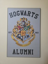 Harry Potter HOGWARTS ALUMNI wood Wall Decor 13x19 NEW