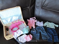 American Girl Bitty Baby Wicker Suitcase Battat Clothes Lot Ballet Outfit Jeans