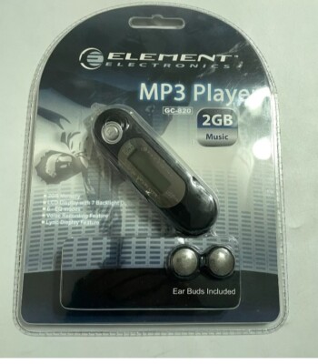 Element Electronics MP3 Player New Sealed 2GB Memory GC-820 Black NIP