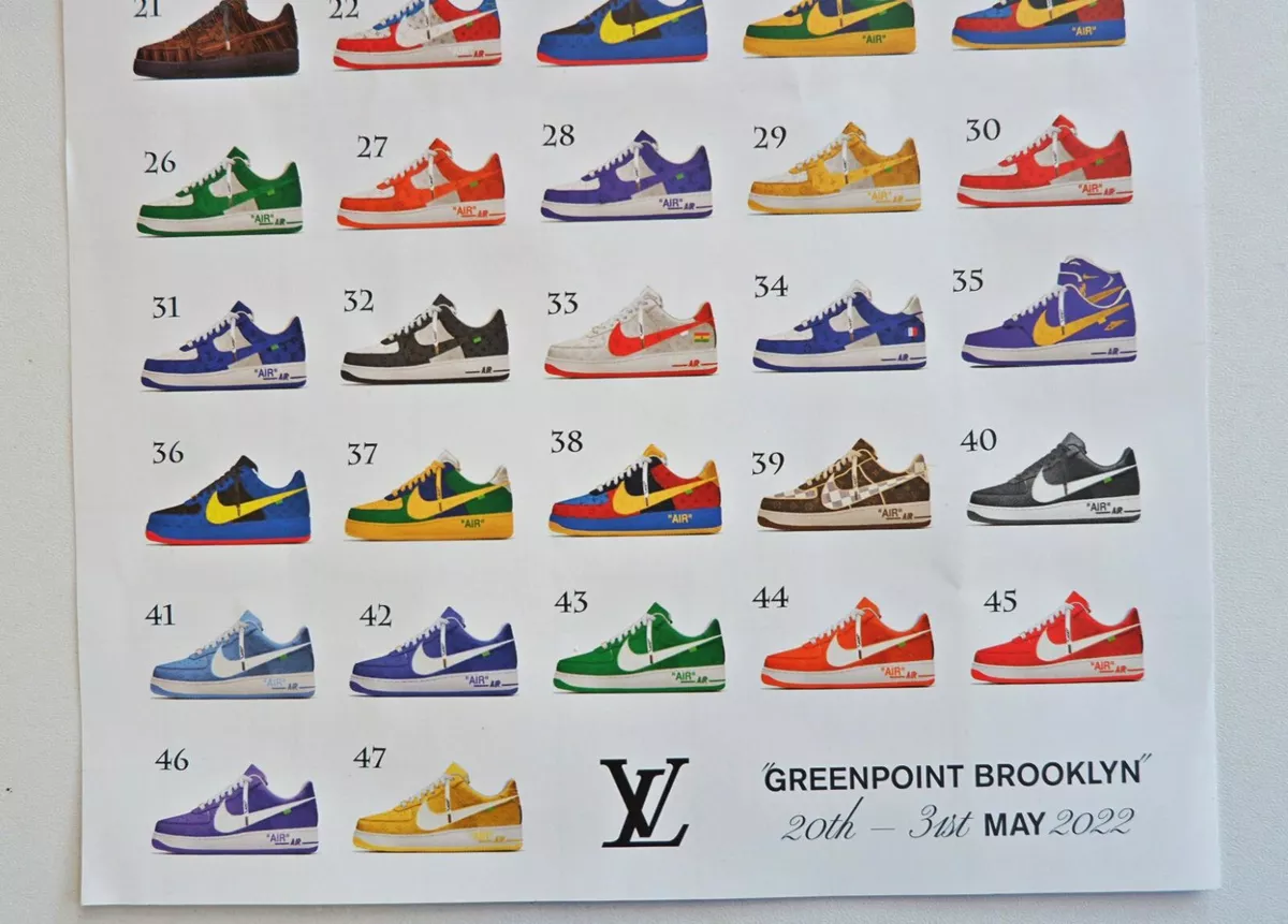 Louis Vuitton x Nike Air Force 1 Brooklyn Exhibit Collectible Brochure  Poster