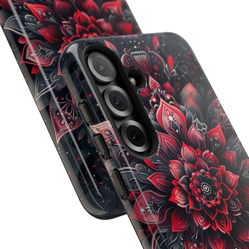 Red Mandala Lotus Floral - Phone Ink Cover Case for iPhone, Galaxy, Pixel - 第 187/281 張圖片