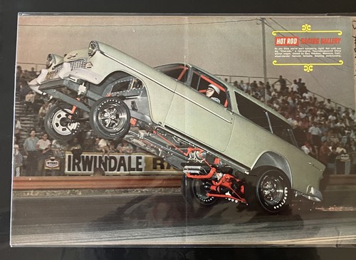 1955 Chevrolet Wheel Standing Nomad NHRA Hot Rod centerfold *Original* ad 1957